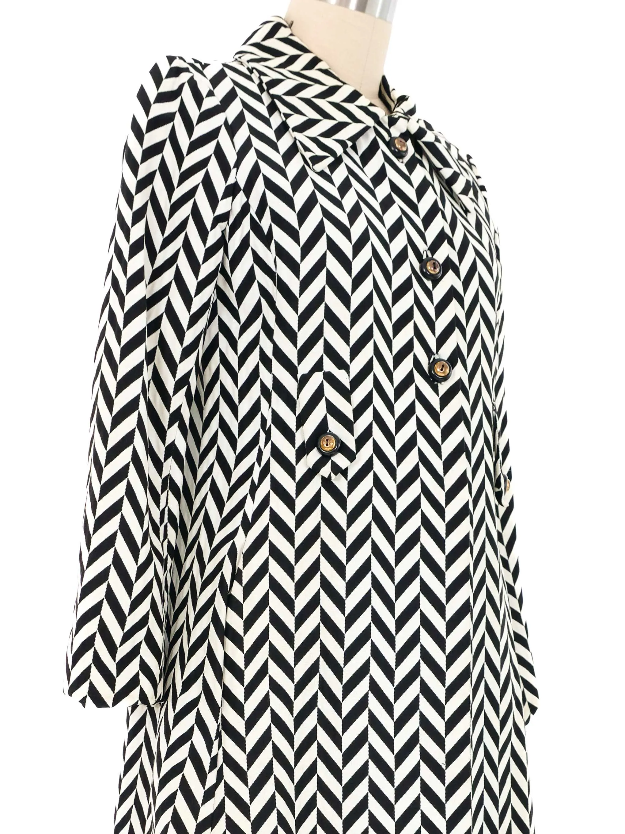 1960s Op Art Chevron Coat