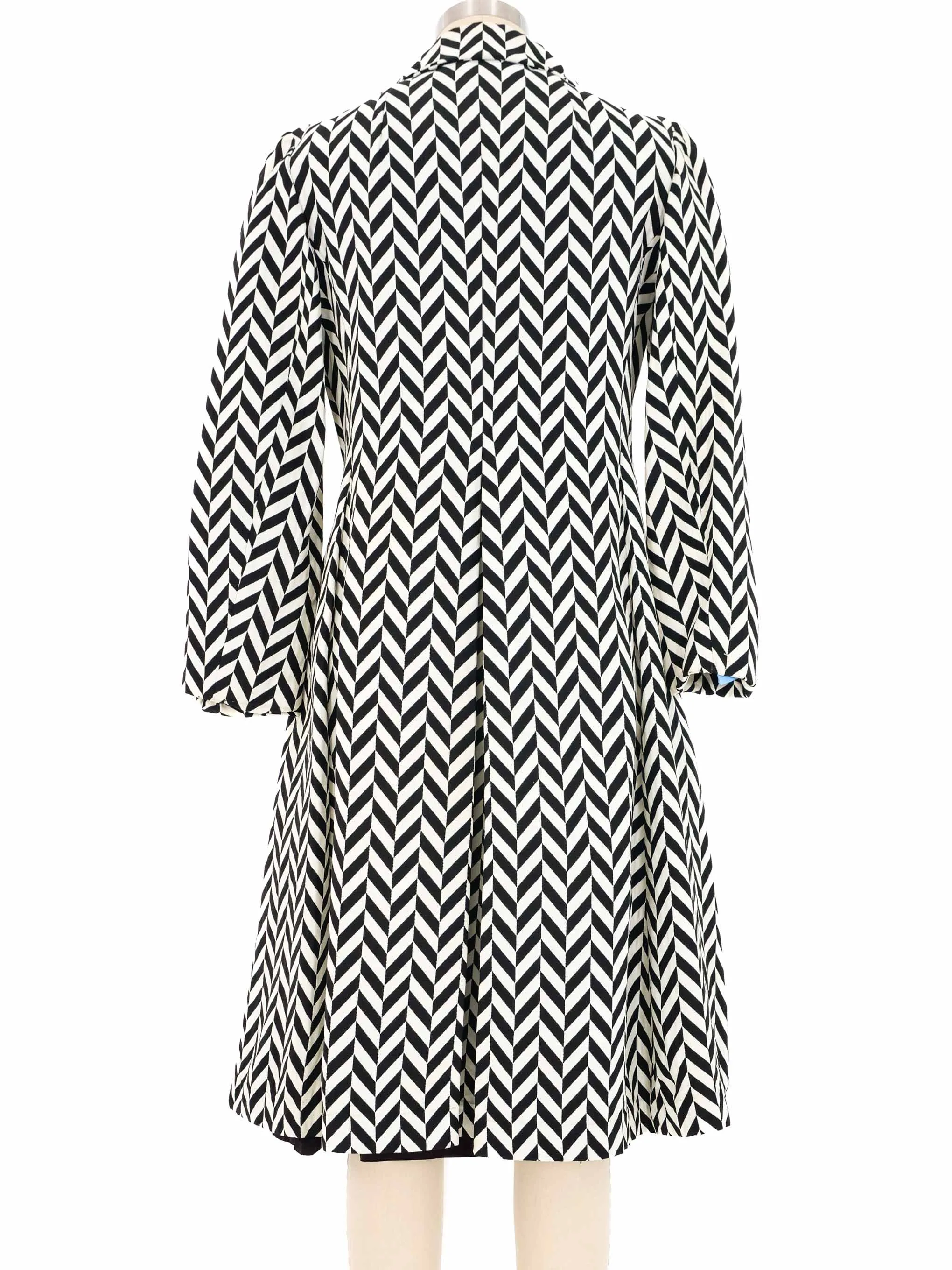 1960s Op Art Chevron Coat