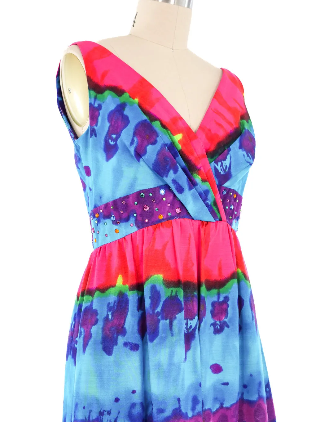 1960's Tie Dye Style Palazzo Pant Jumpsuit