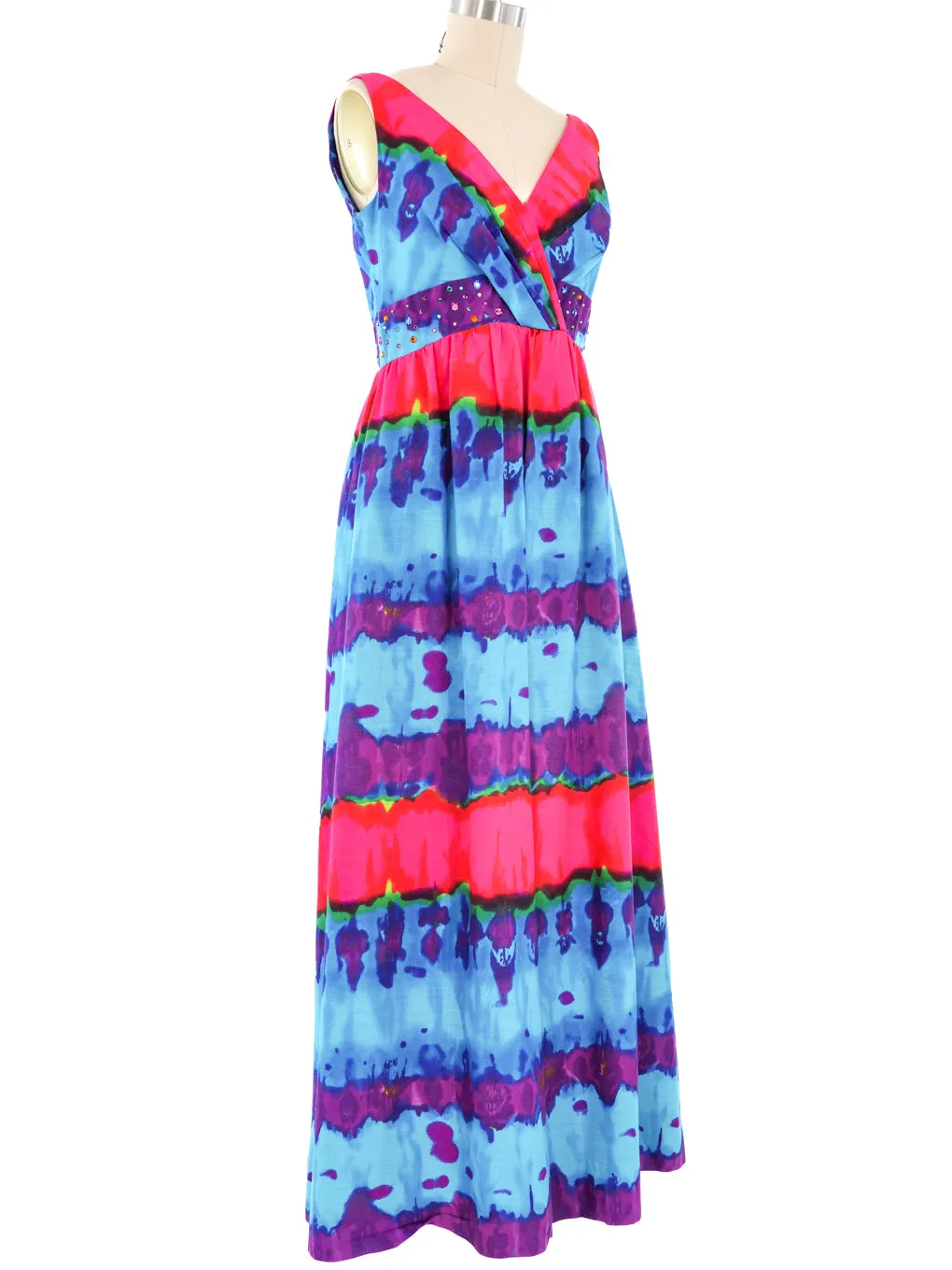 1960's Tie Dye Style Palazzo Pant Jumpsuit