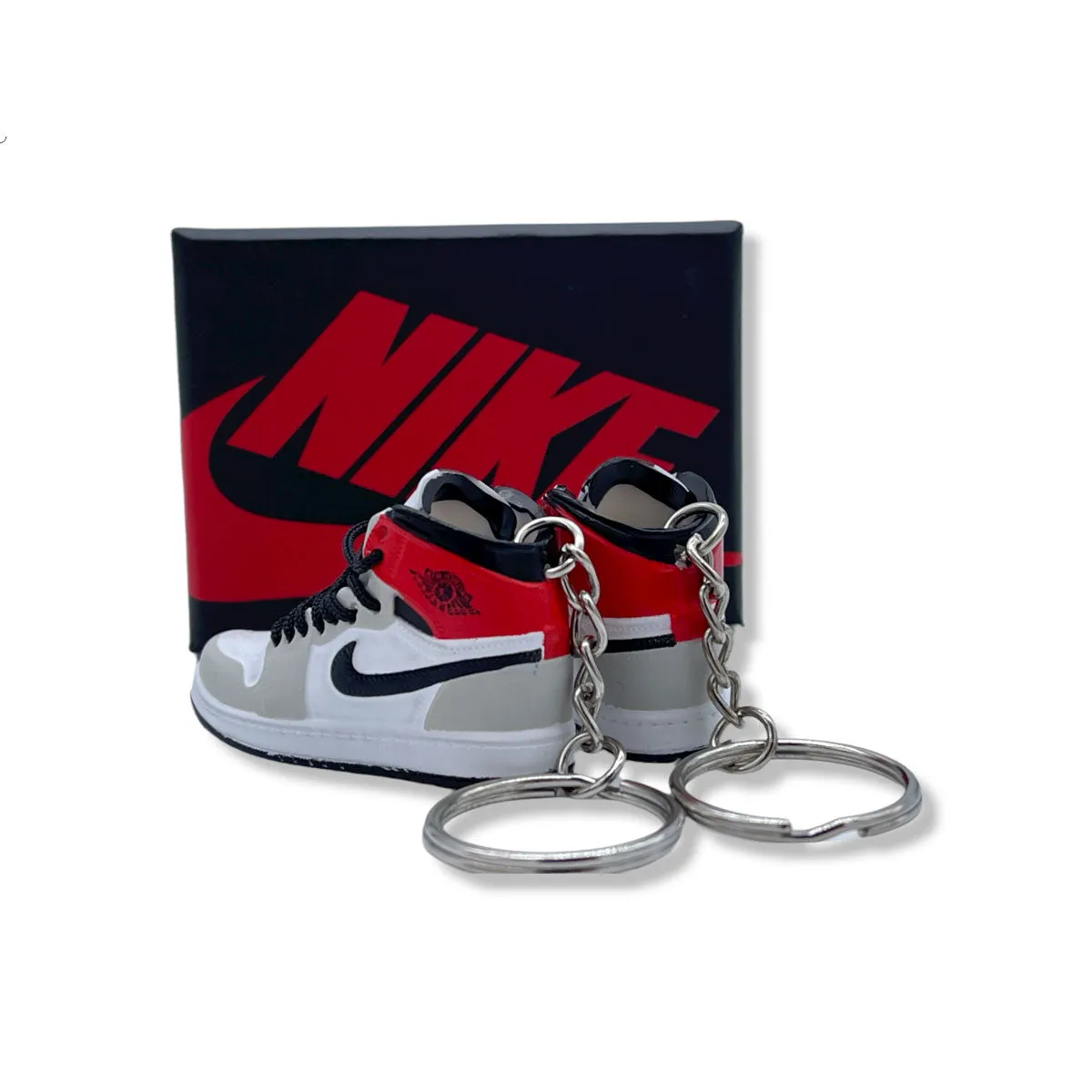 3D Sneaker Keychain- Air Jordan 1 High Smoke Grey Pair