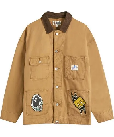 A Bathing Ape Men's Washed Duck Coverall Jacket