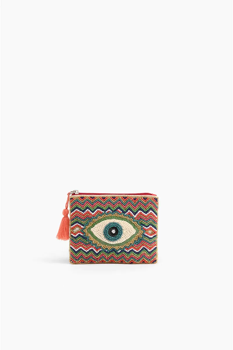 AB21-445 America & Beyond Midnight Embellished Evil Eye Mini Pouches