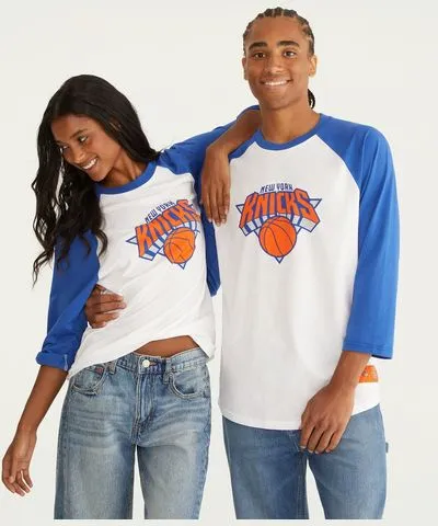 Aeropostale 3/4 Sleeve New York Knicks Relaxed Raglan Tee