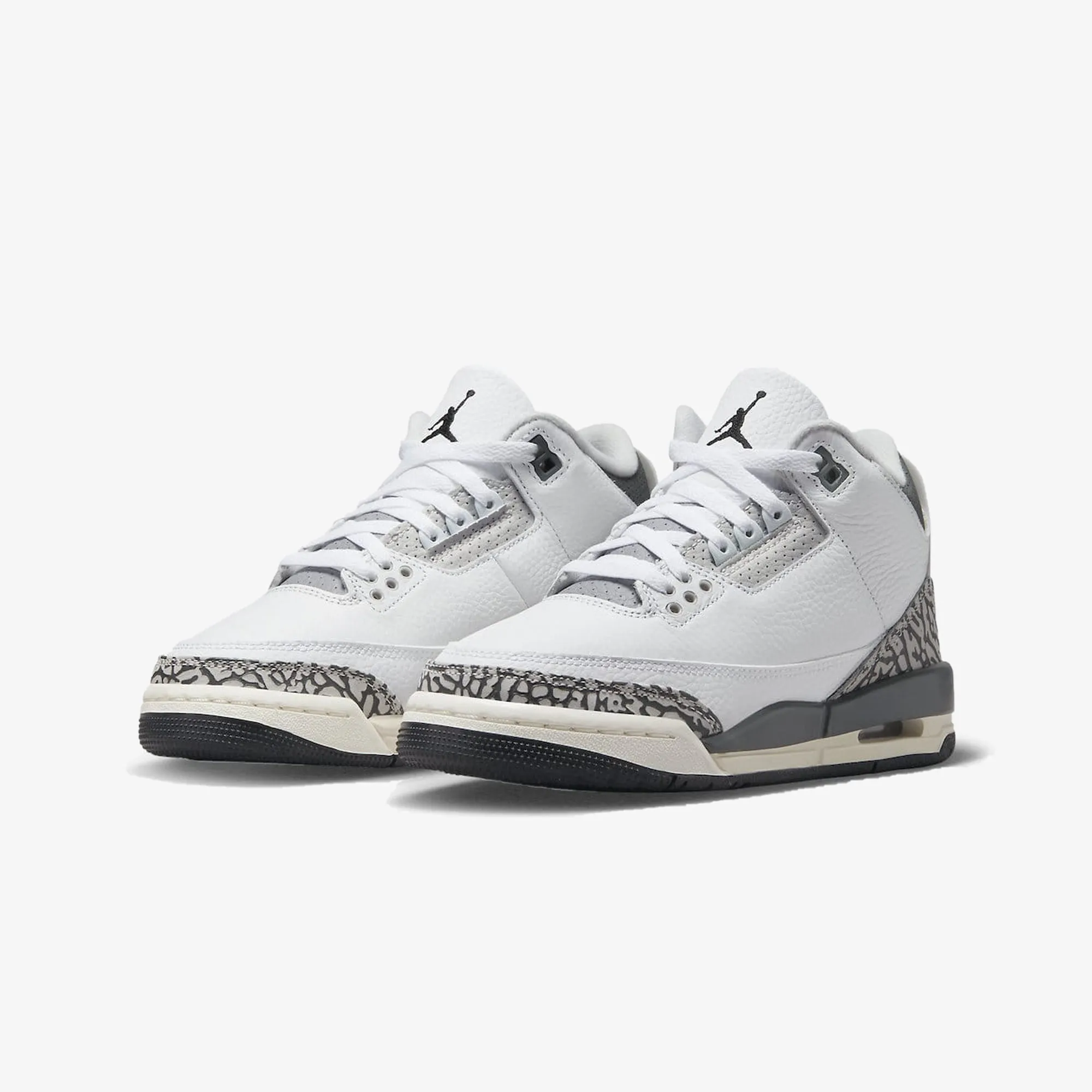 AIR JORDAN 3 RETRO (GS) 'WHITE/BLACK-IRON-LIGHT ASH GREY'