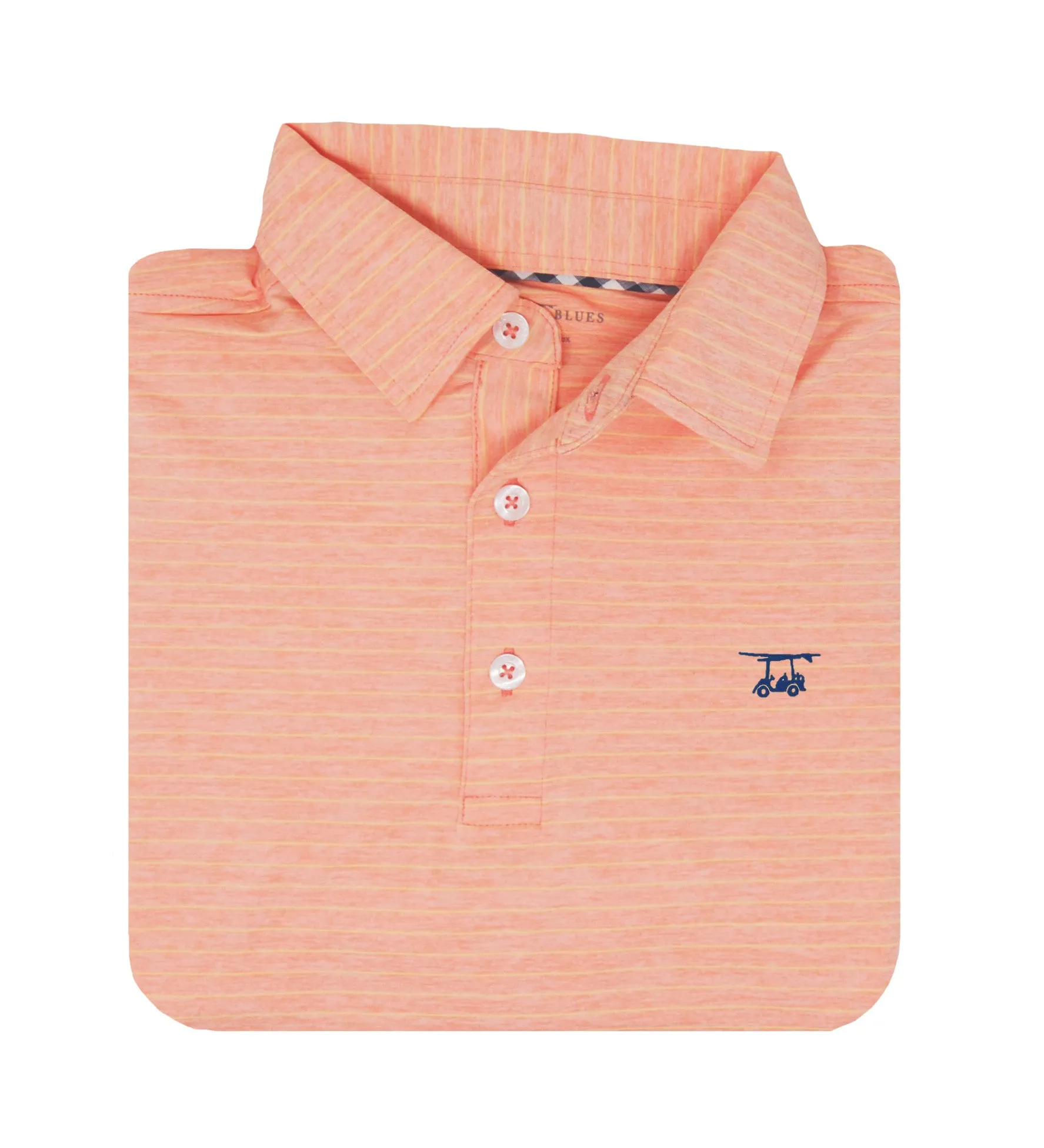 Albatross Polo - Heather Peach w/ Yellow Stripes