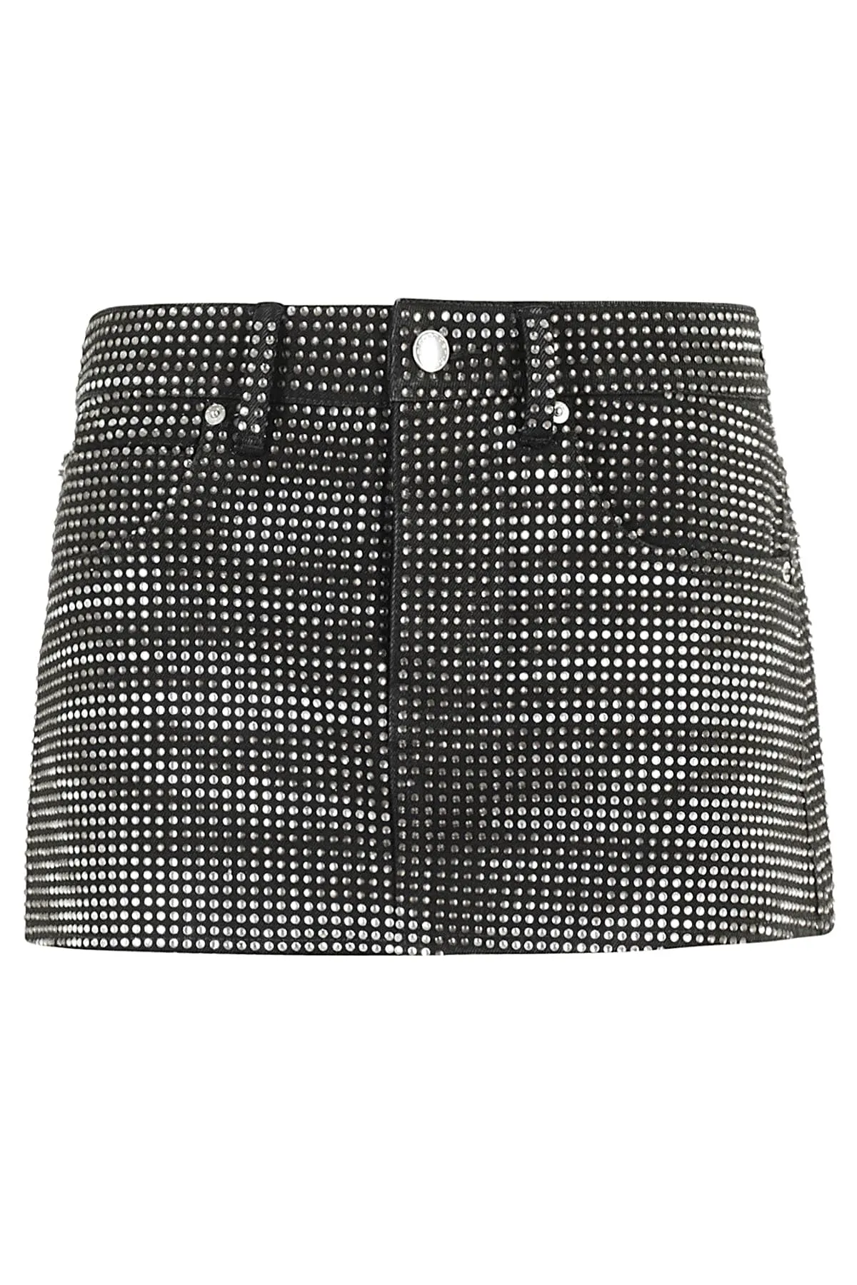 Alexander Wang Mini Skirt All Over Distressed Crystal