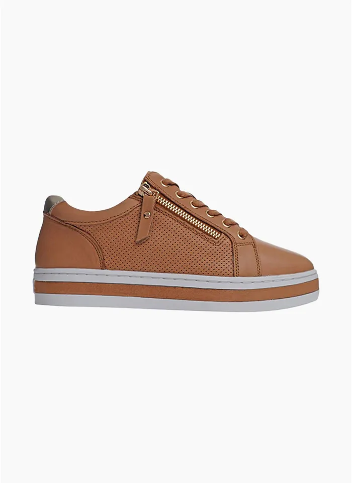 Alfie and Evie Pinny Sneaker - Camel