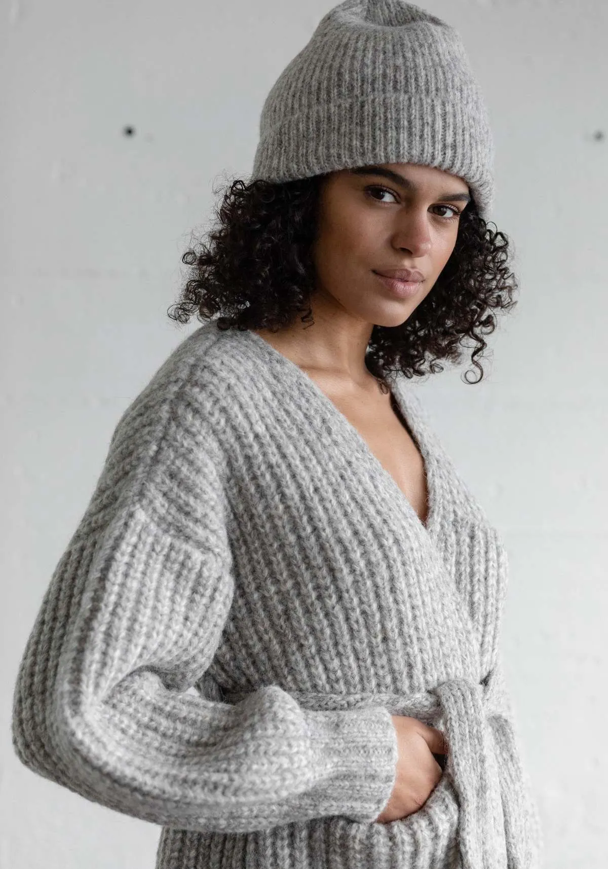 Alpa Cotton Sweater Coat - Undyed Ash