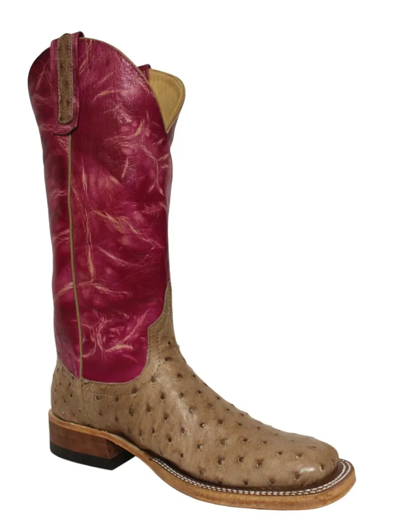 Anderson Bean Womens Hot Pink Tie Dye Full Quill Ostrich Boots