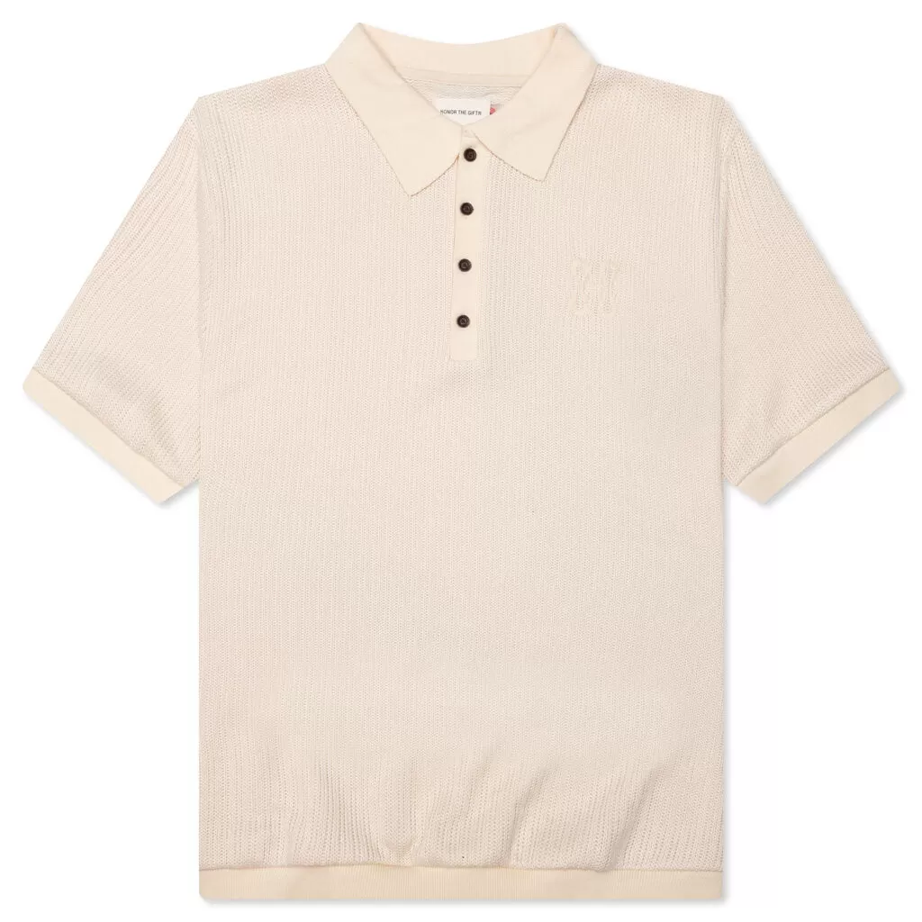 B-Summer Knit Polo Shirt - Bone