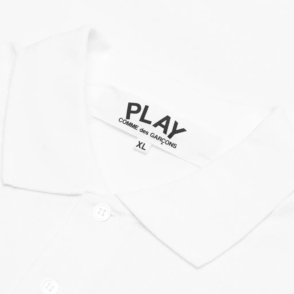 Black Emblem Polo Shirt - White