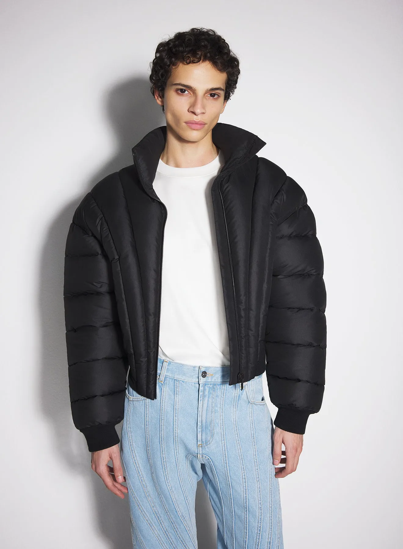 black padded bomber jacket