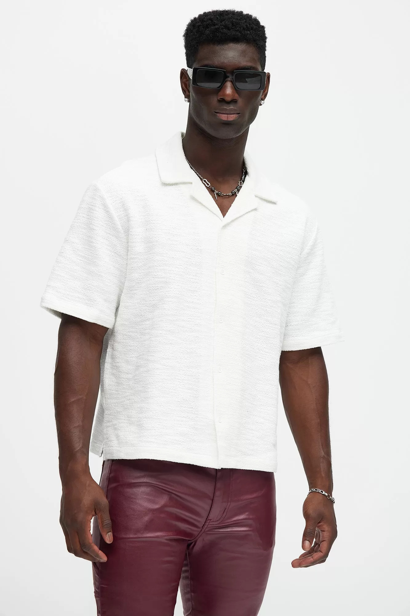 Blaine Textured Knit Shirt - White