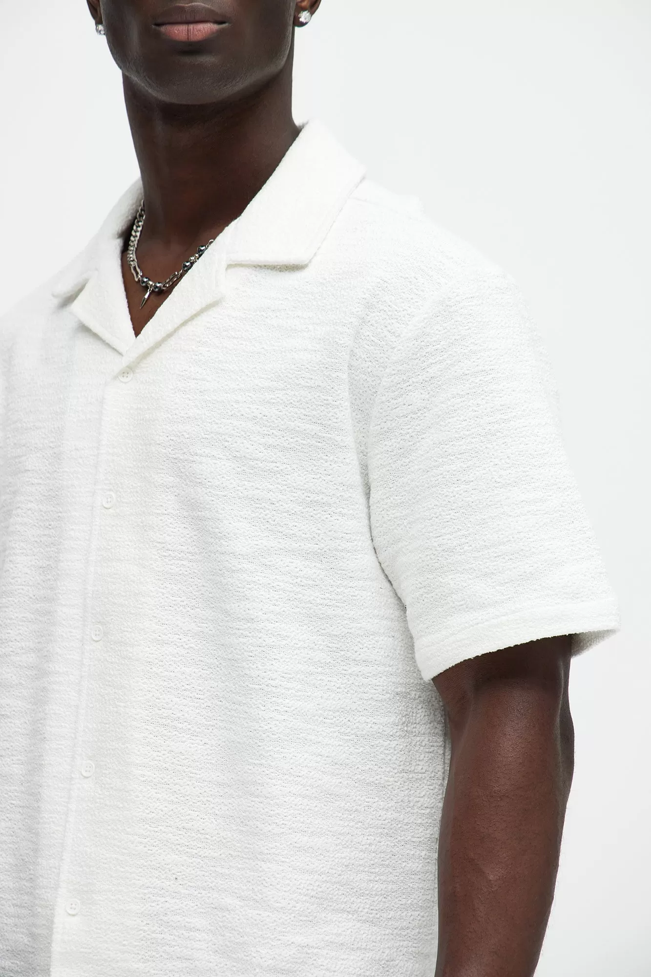 Blaine Textured Knit Shirt - White