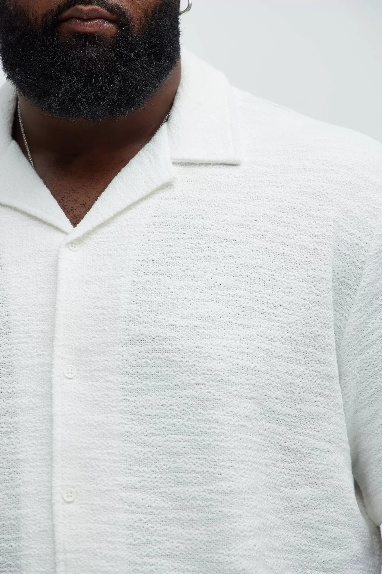 Blaine Textured Knit Shirt - White