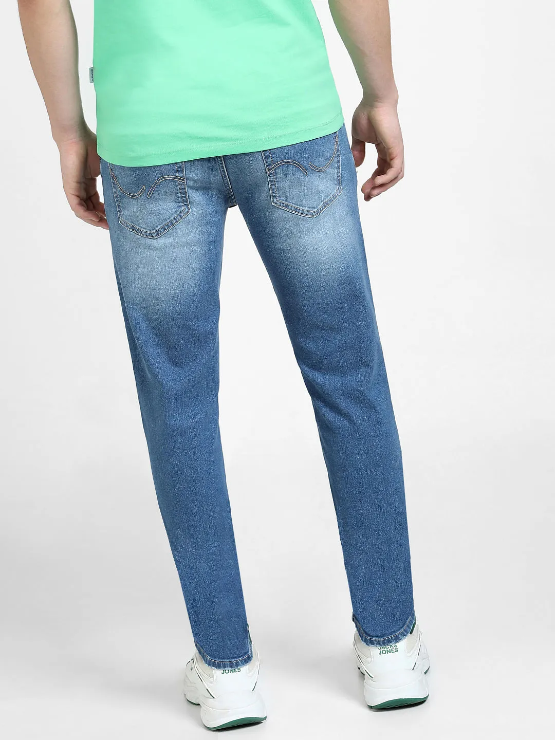 Blue Low Rise Distressed Glenn Slim Jeans