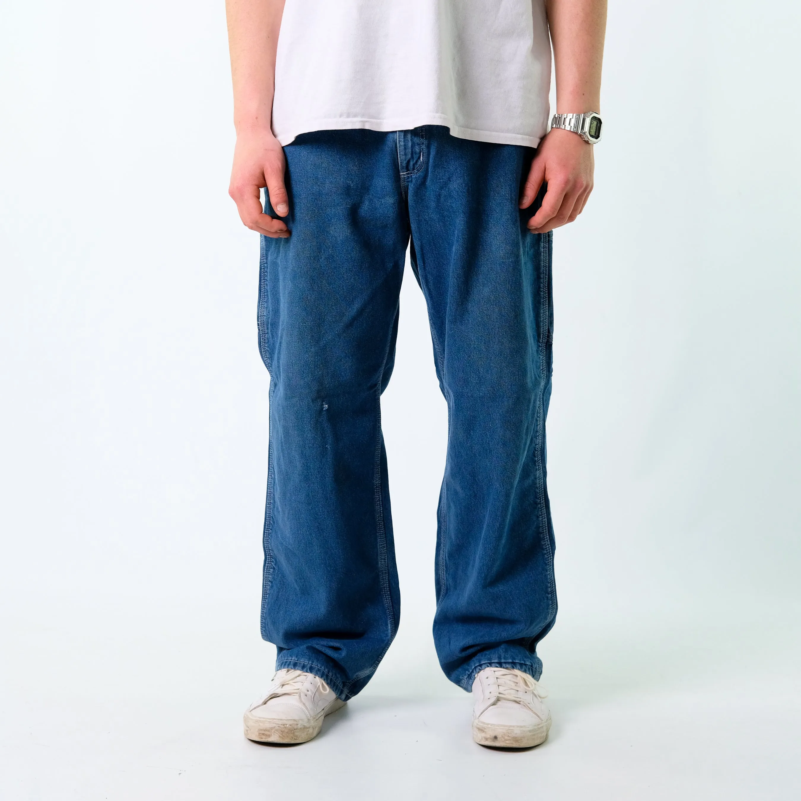 Blue y2ks Carhartt Denim Carpenter Baggy Jeans Pants (34x30)