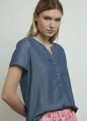 Blusa effetto denim