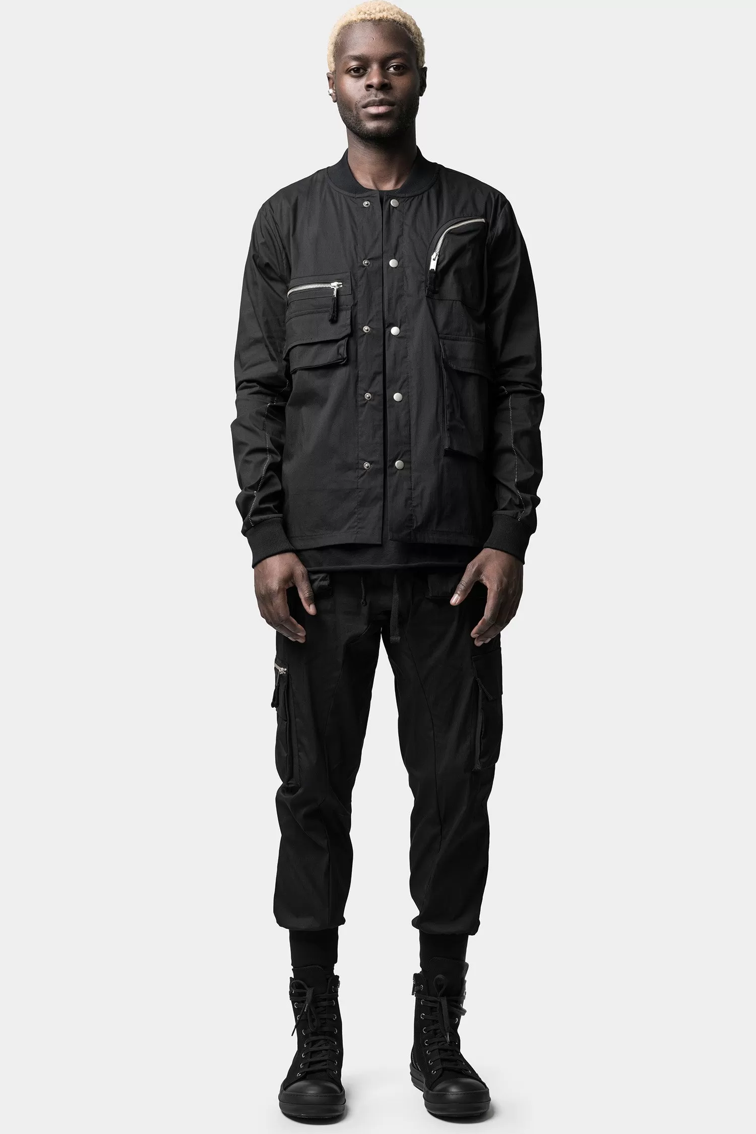 Bomber shirt jacket, Black