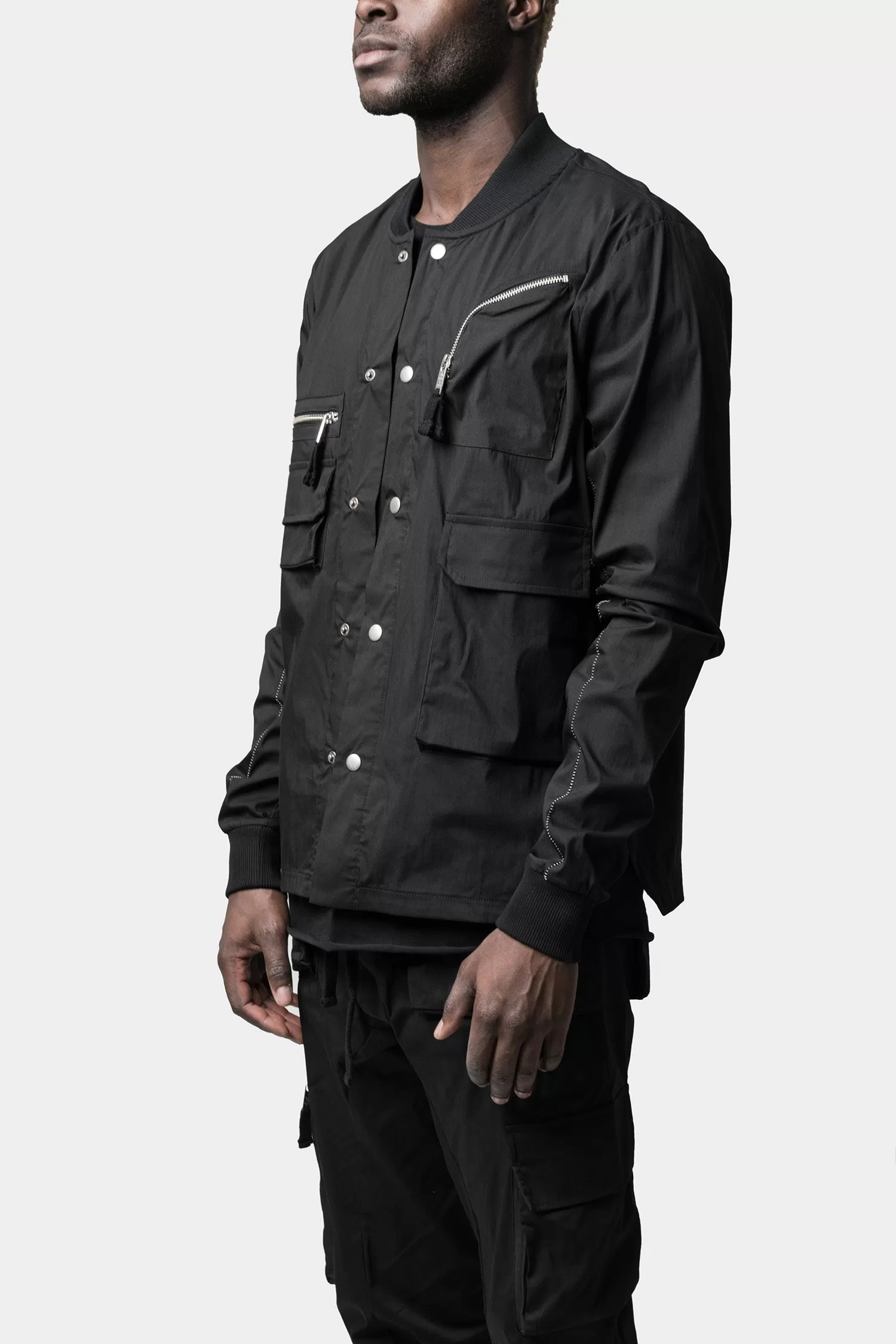 Bomber shirt jacket, Black