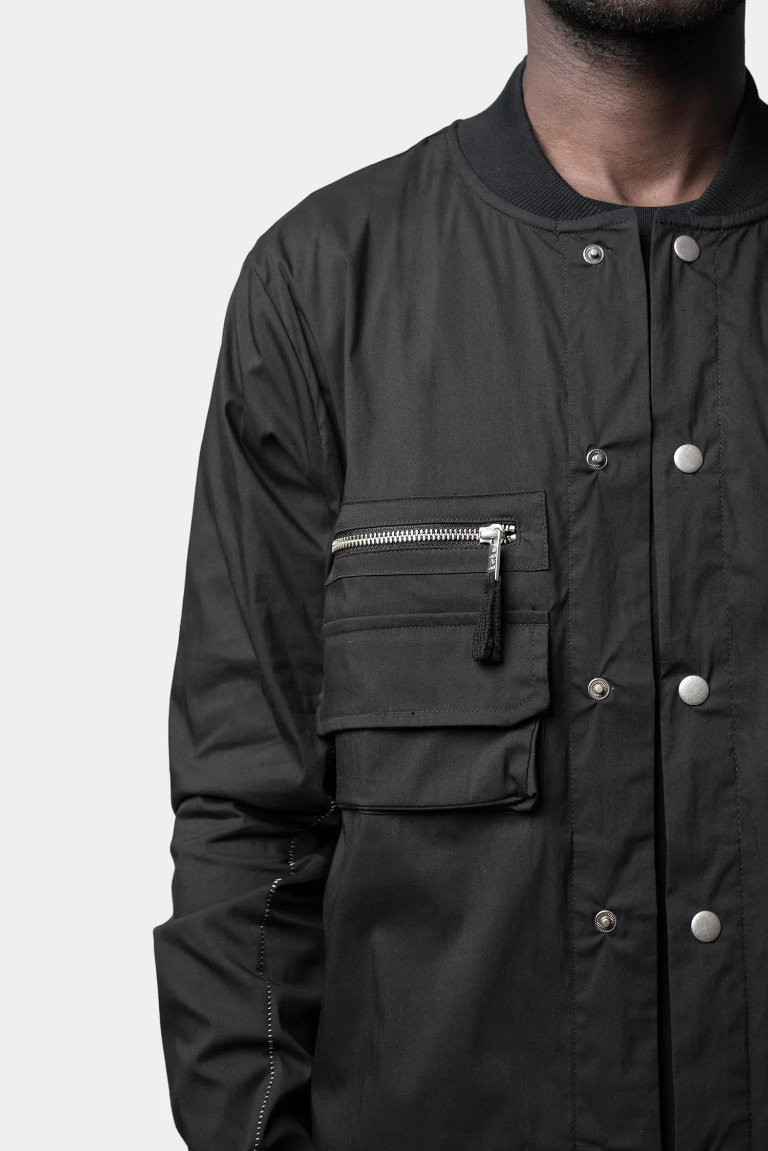 Bomber shirt jacket, Black