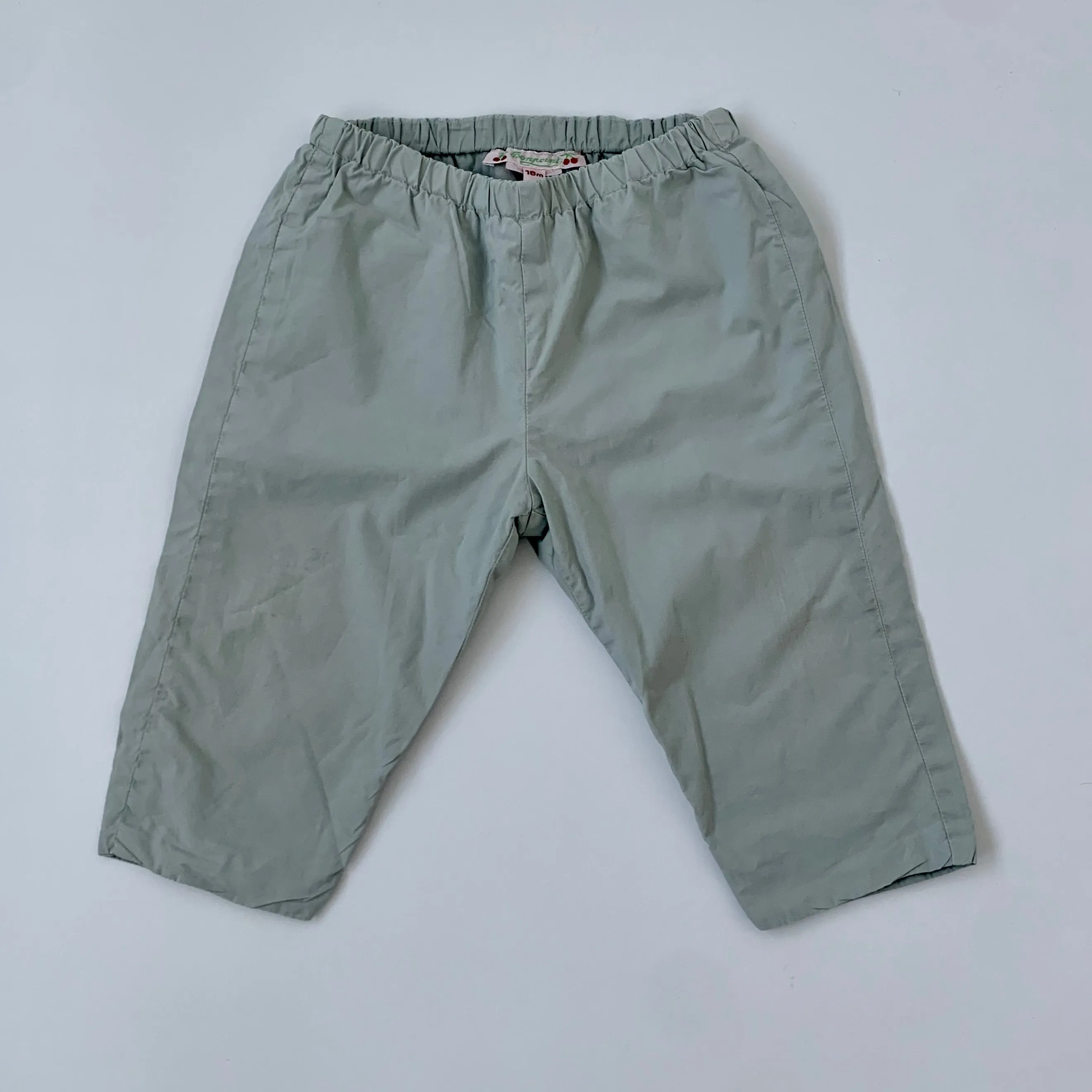 Bonpoint Duck Egg Blue Cotton Trousers: 18 Months