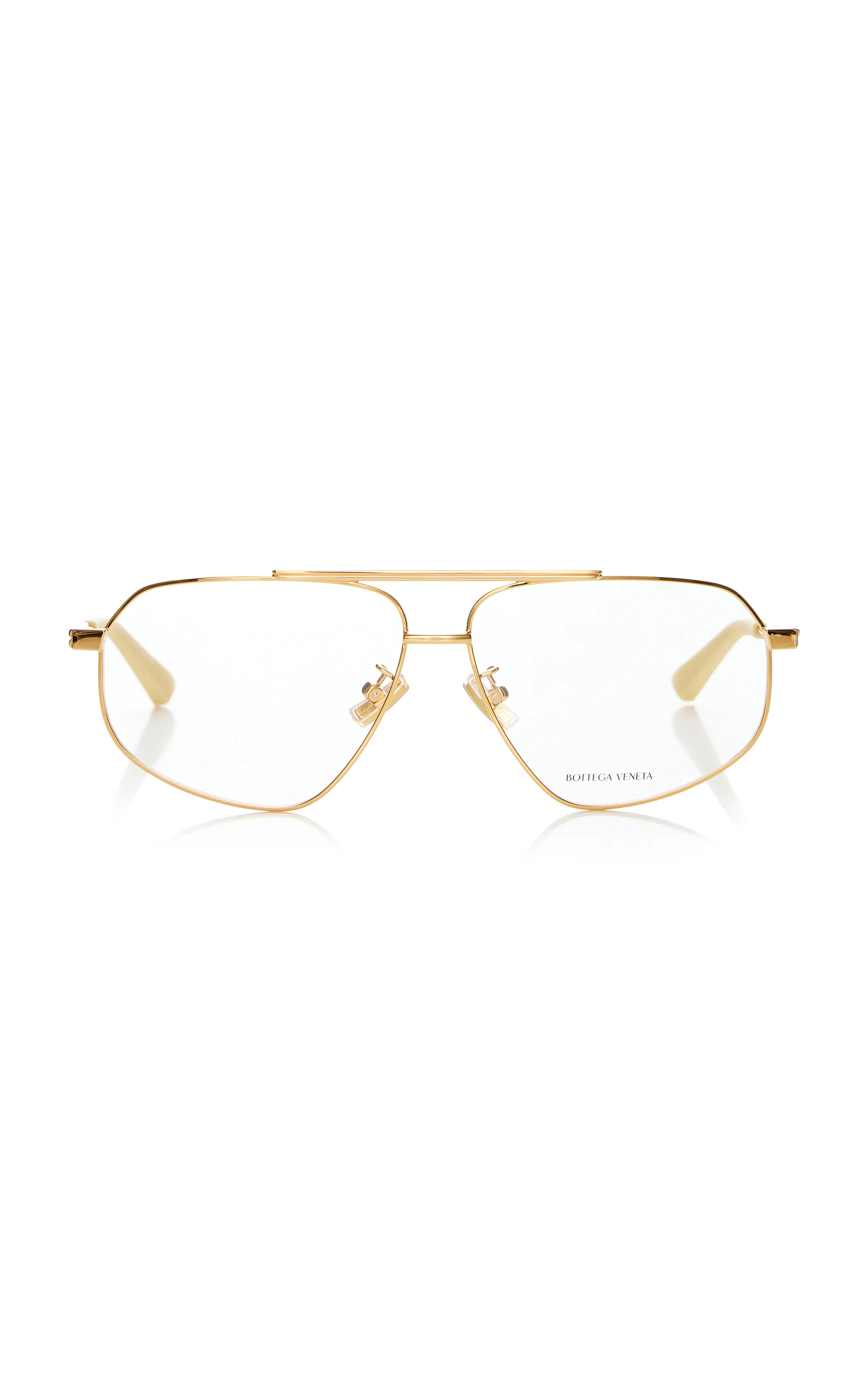 Bottega Veneta Aviator-Frame Metal Glasses