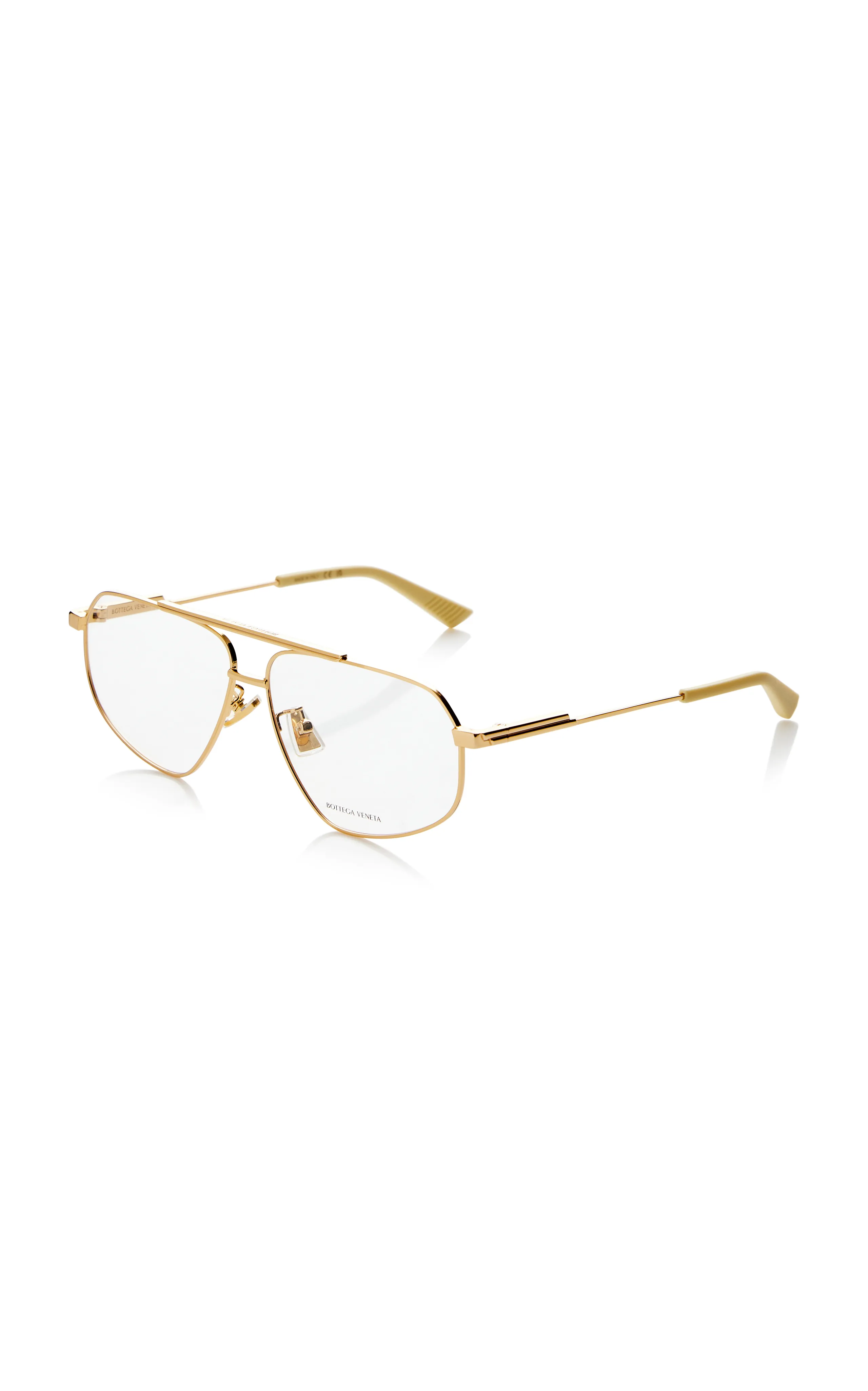 Bottega Veneta Aviator-Frame Metal Glasses