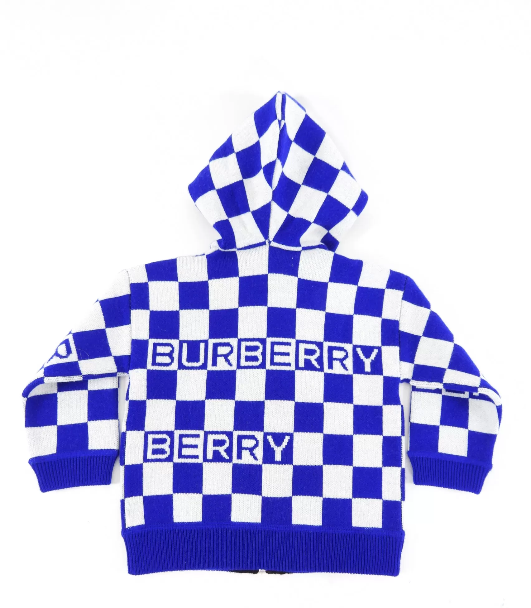 Burberry Children Blue White Checker Hoodie - 12M