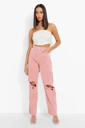 Busted Knee Pastel Wash Boyfriend Jeans