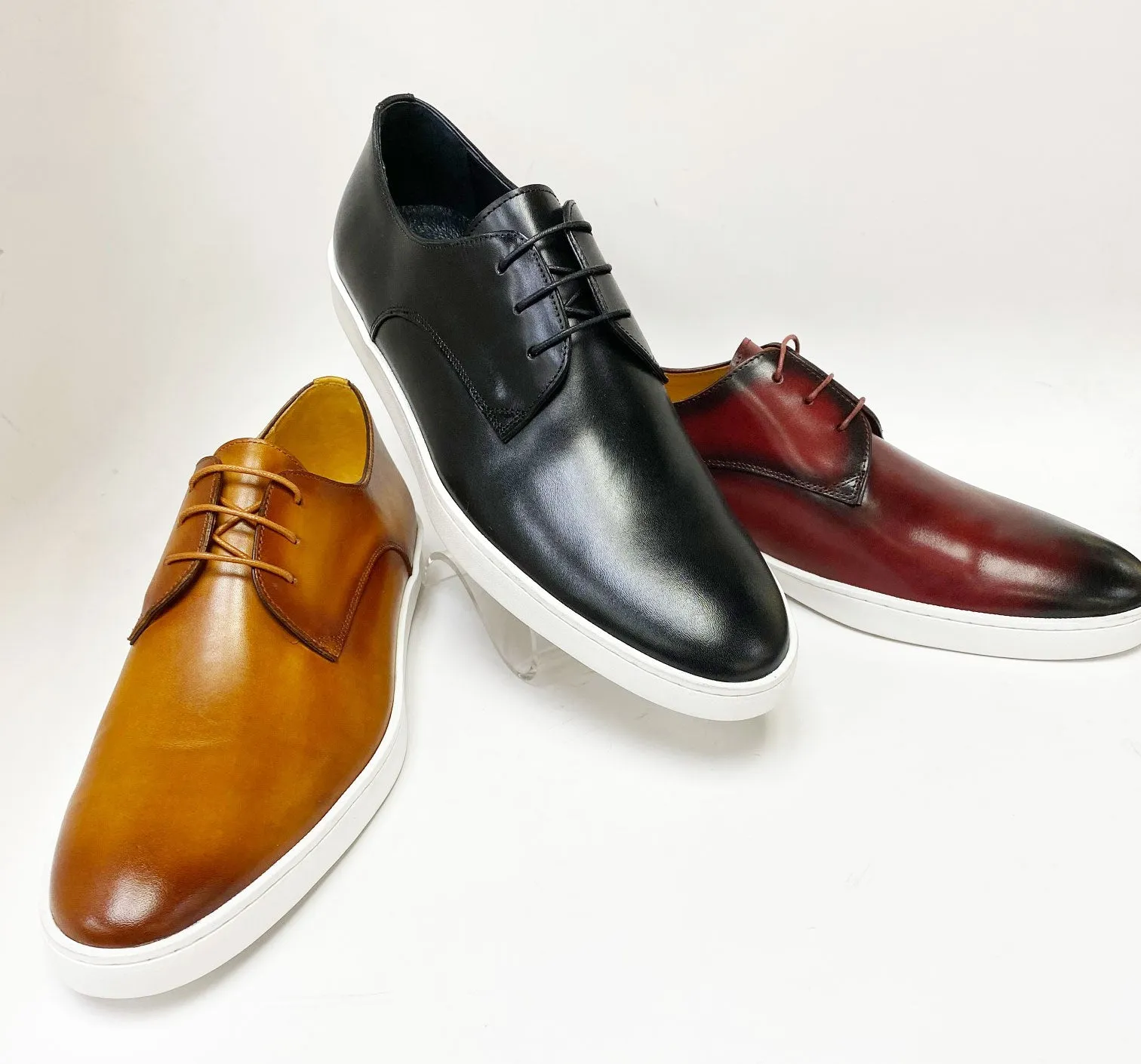 Calfskin Lace-Up Sneaker Cognac