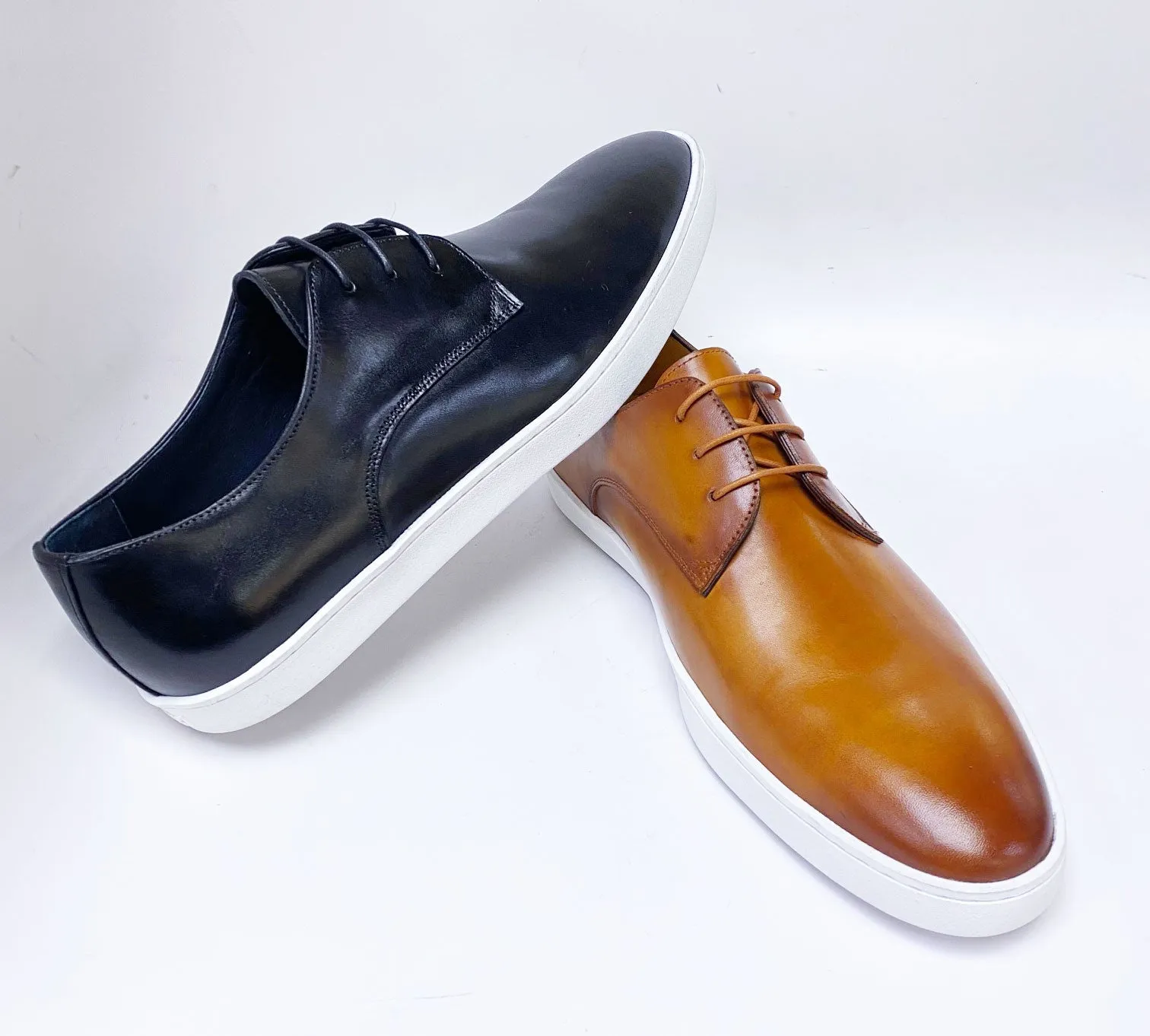 Calfskin Lace-Up Sneaker Cognac