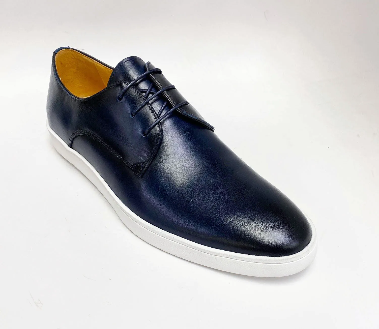 Calfskin Lace-Up Sneaker Navy