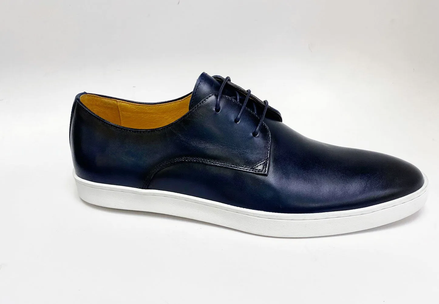 Calfskin Lace-Up Sneaker Navy