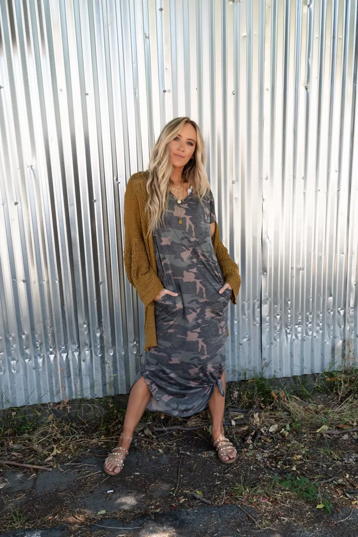 Call It Comfort Tee Dress - Camo