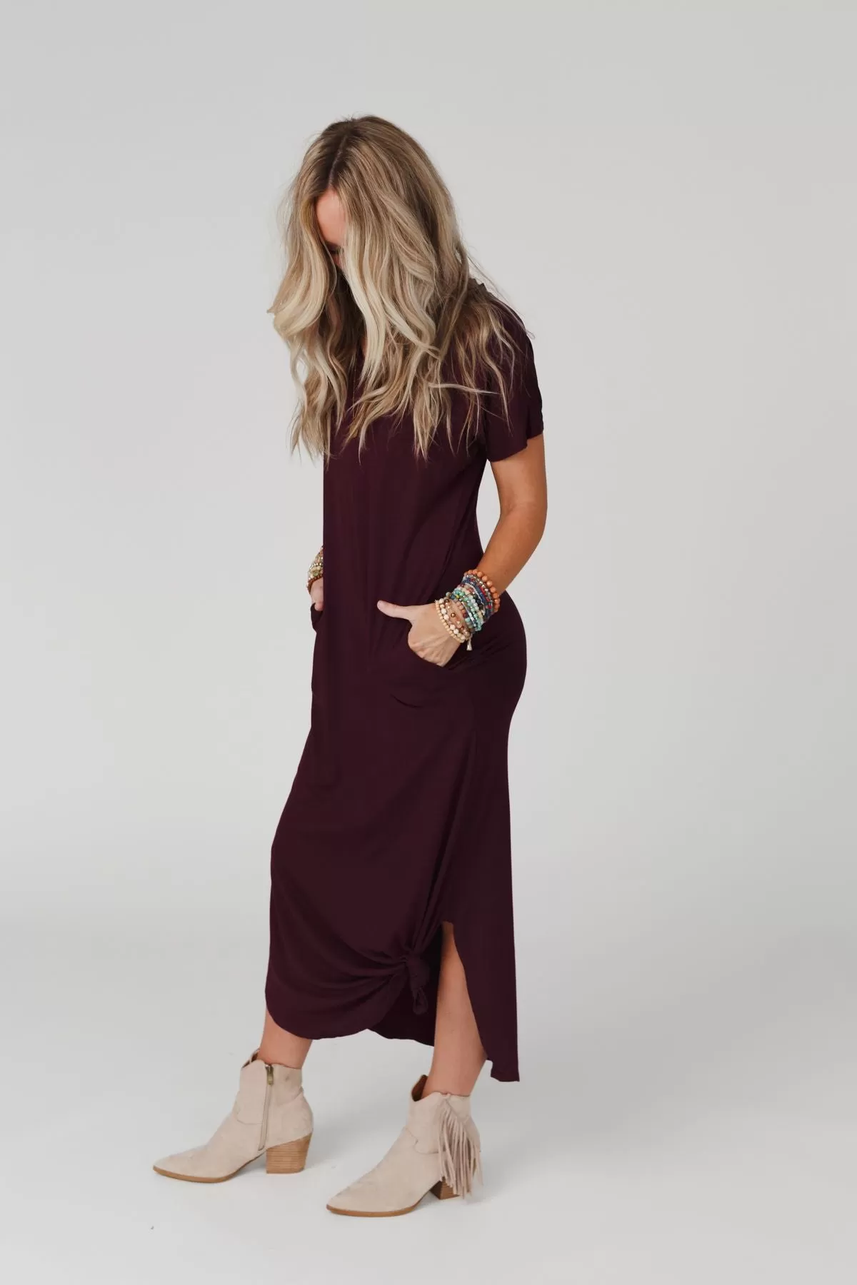 Call It Comfort Tee Dress - Plum