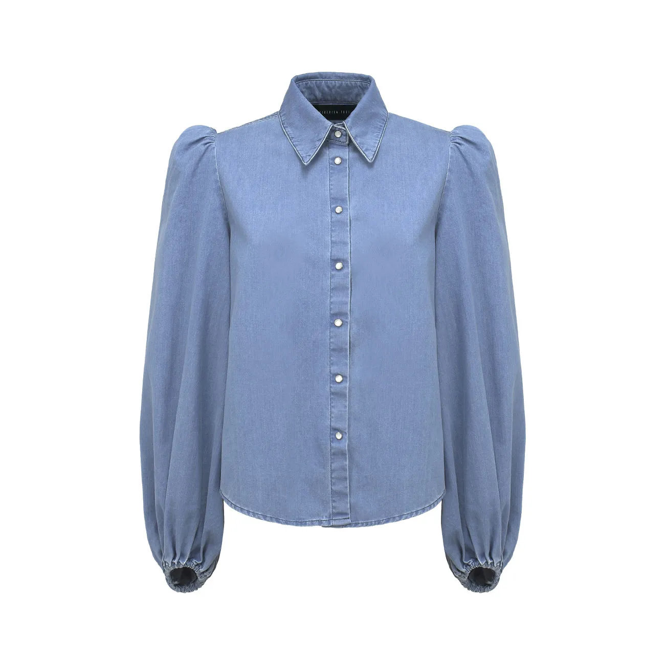 CAMICIA CON ARRICCIATURA IN DENIM Donna Denim Azzurro