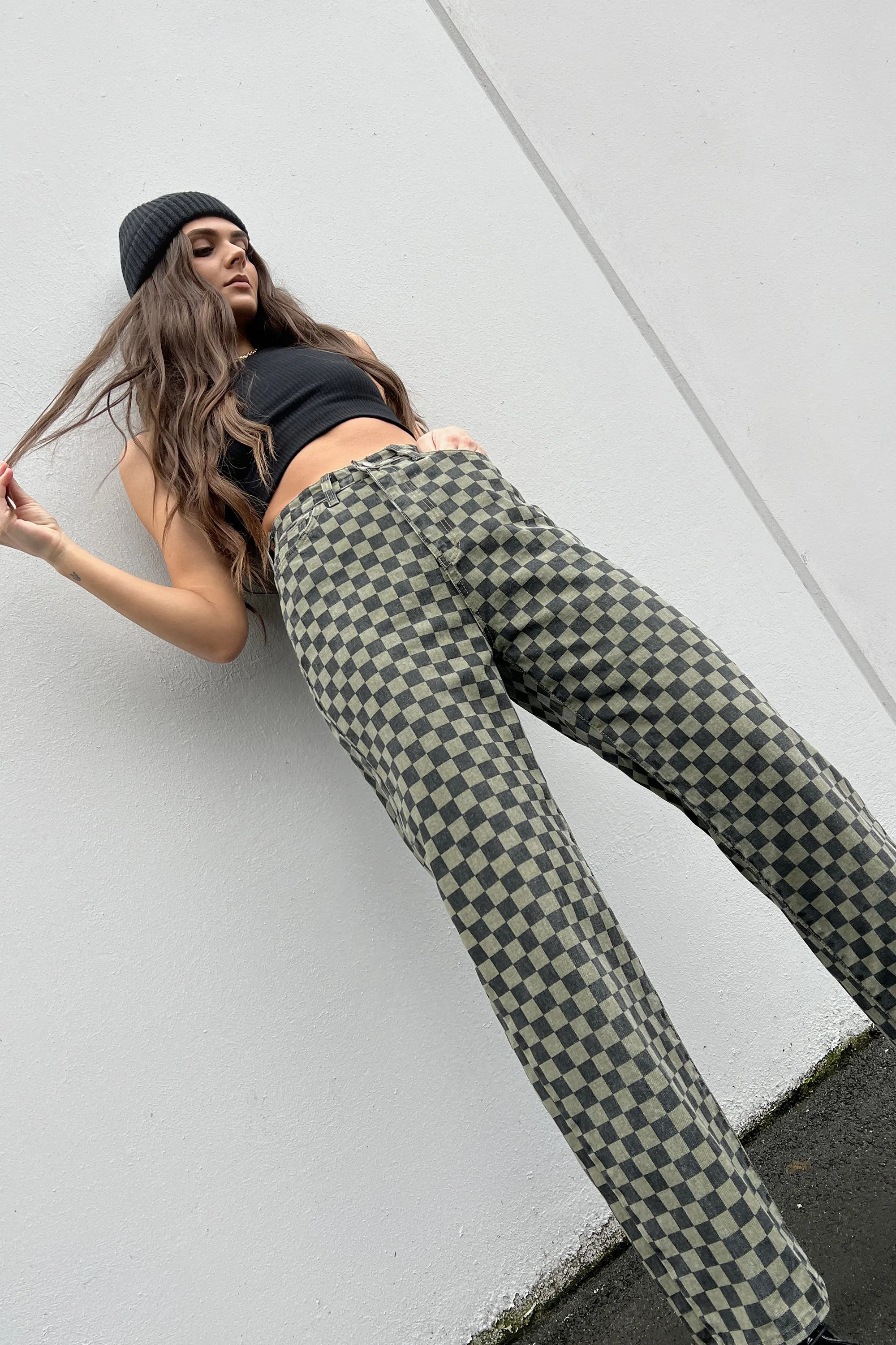 CHECKERED JEANS