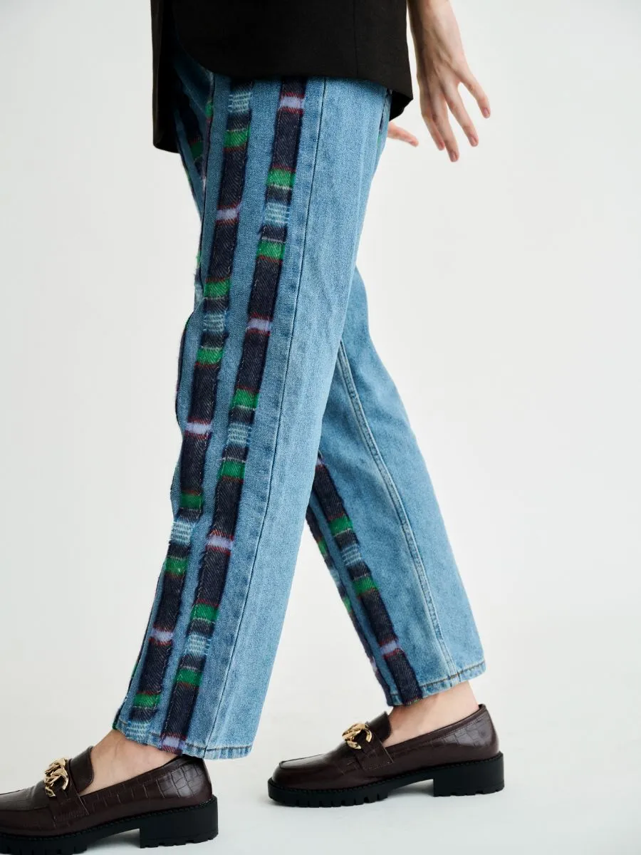 Clover Wool Striped Jeans