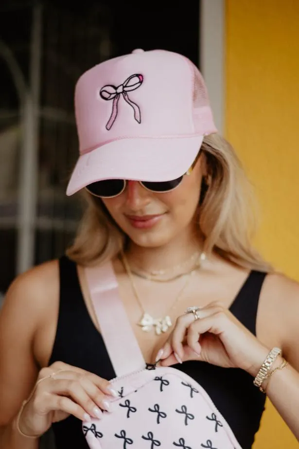 Coquette Pink Bow Foam Trucker Hat