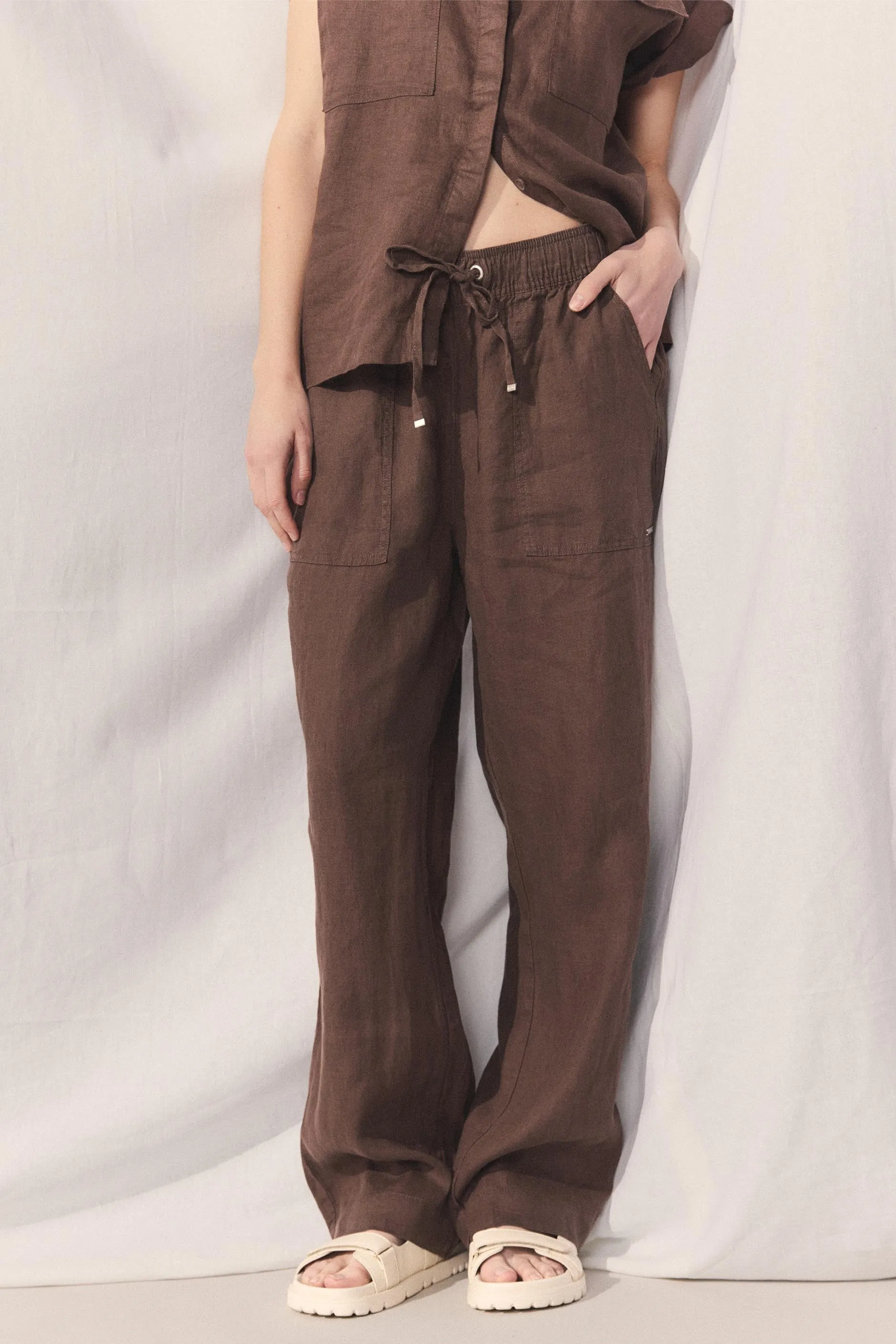 D-Luxe Wide Leg Linen Pant