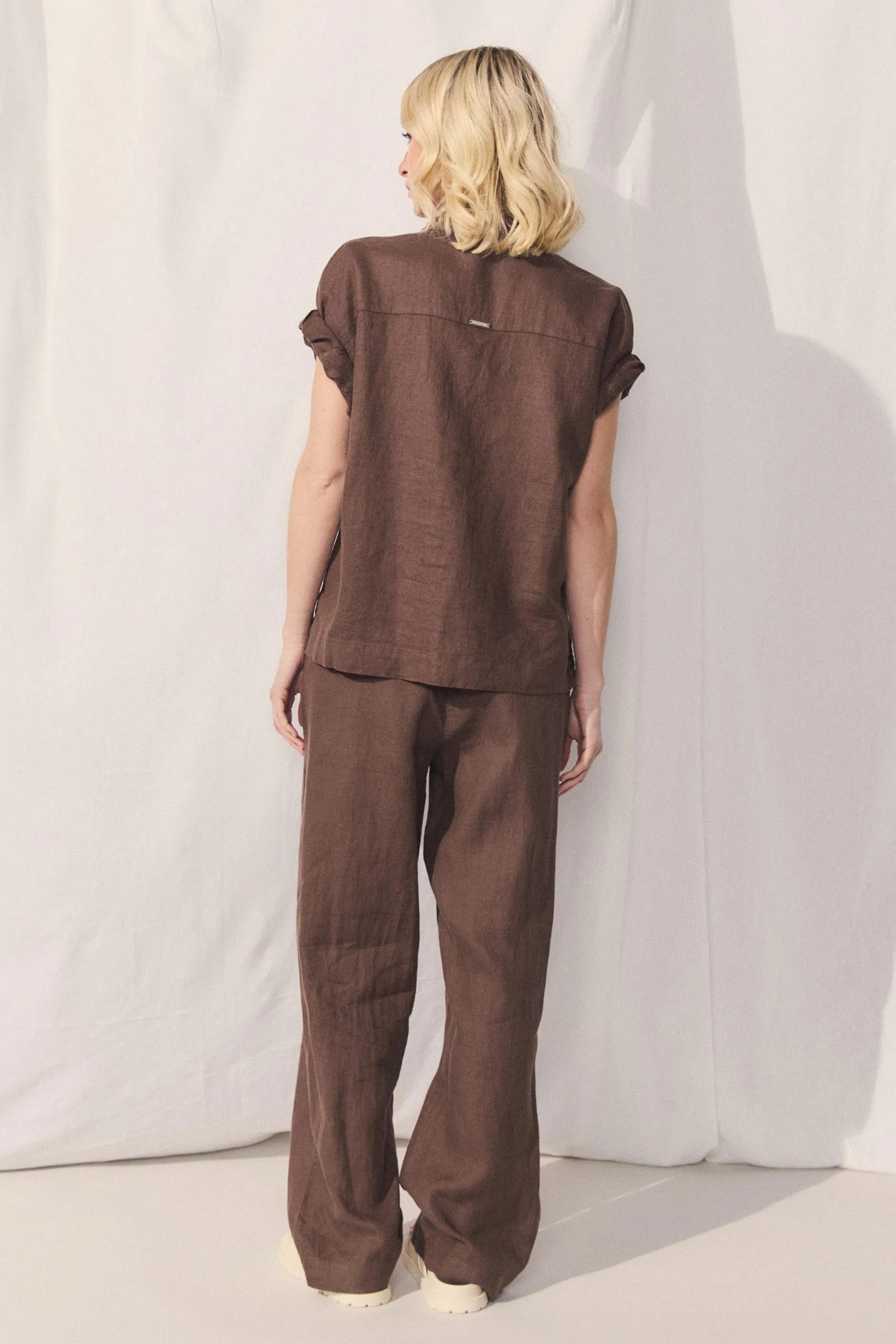 D-Luxe Wide Leg Linen Pant