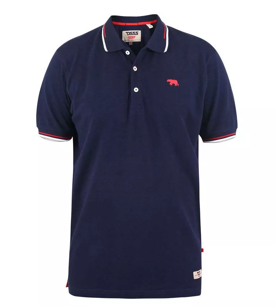 D555 Tall Mens Polo Shirt With Chest Embroidery and Double Tipping (STANBRIDGE)