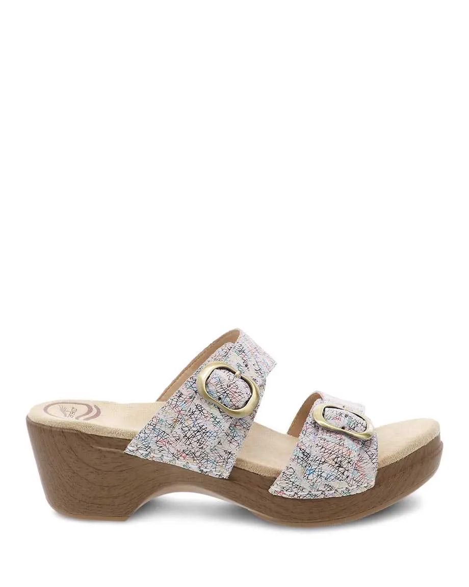 Dansko Womens Sophie Sandal- White Multi