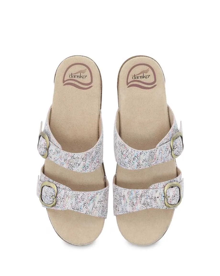 Dansko Womens Sophie Sandal- White Multi