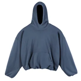 DF17 640G OVERSIZED DOUBLE LAYER FLEECED HOODIE - HAZE BLUE