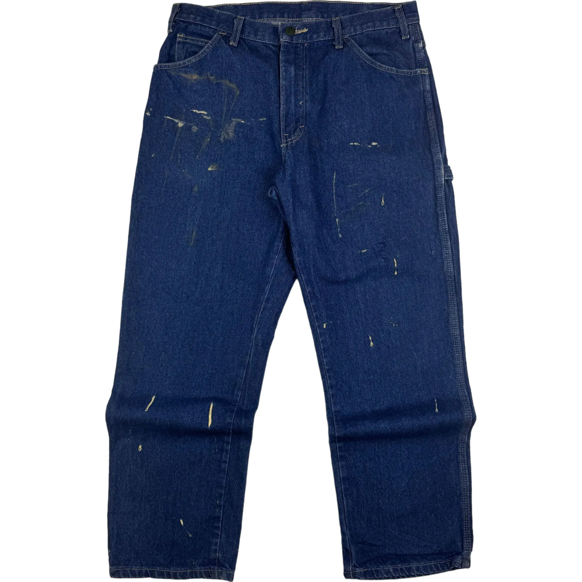 Dickies Paint Splattered Carpenter Jeans Blue