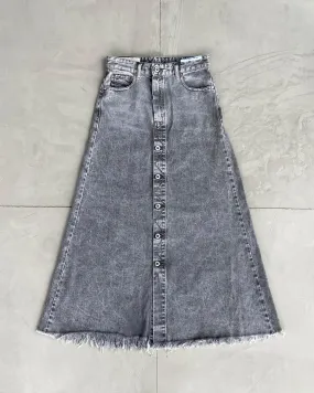 DIESEL DISTRESSED DENIM MAXI SKIRT - S