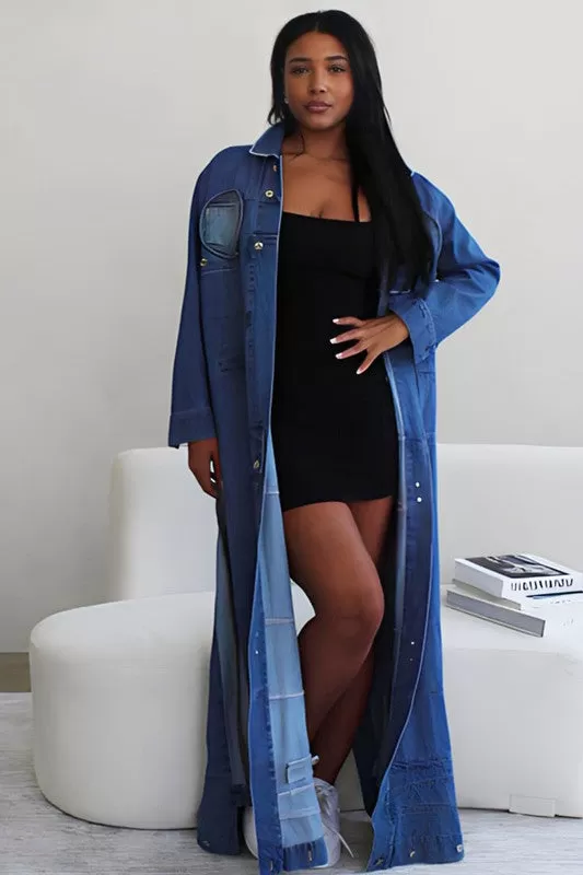 Divva Long Slit Denim Jacket